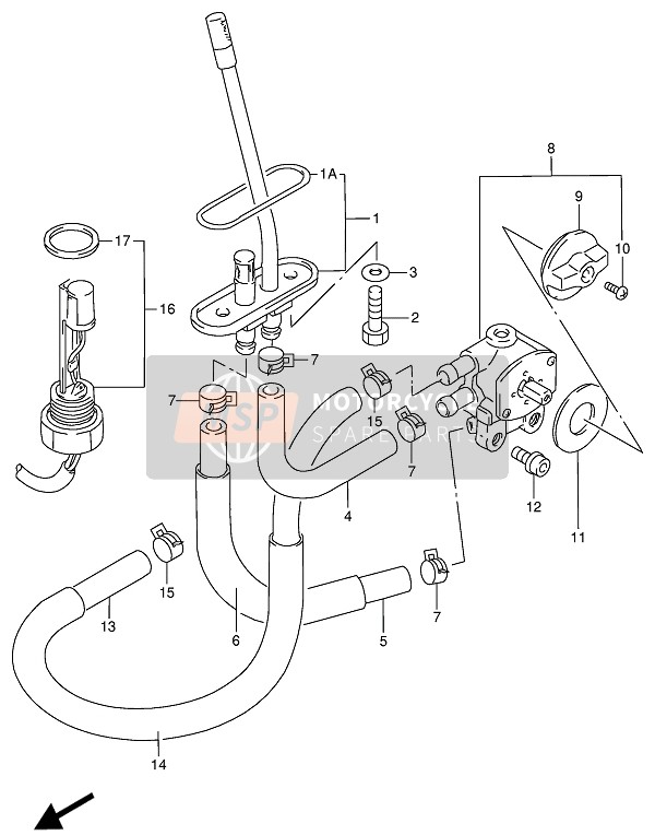 Suzuki RF900R 1994 Grifo de combustible para un 1994 Suzuki RF900R