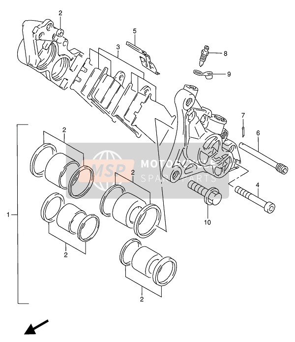 5910017E10999, Caliper Assy,Fr, Suzuki, 1