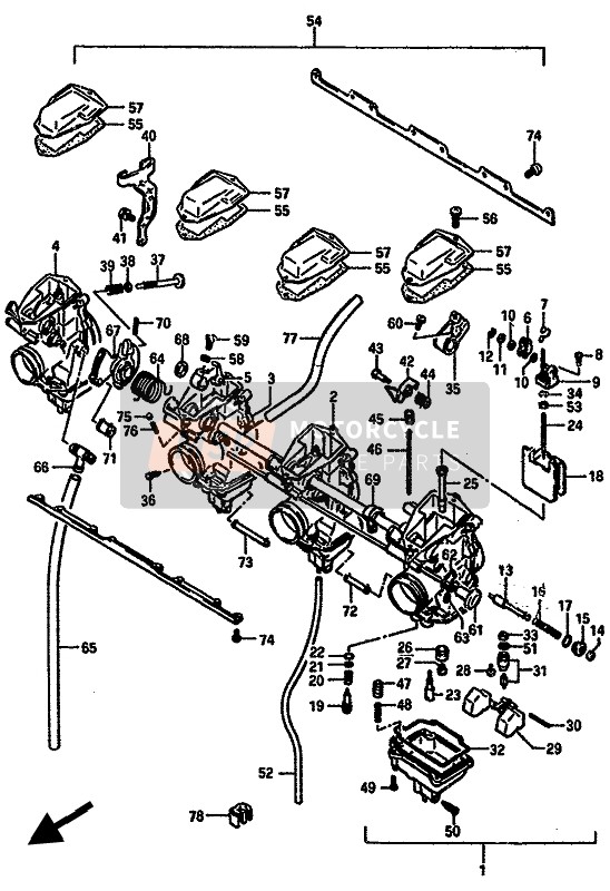 Suzuki GSX-R750(X) 1986 Carburatore per un 1986 Suzuki GSX-R750(X)