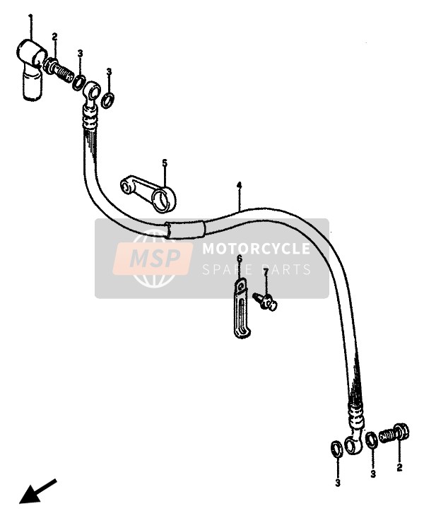 Suzuki GSX-R750(X) 1986 Clutch Hose for a 1986 Suzuki GSX-R750(X)