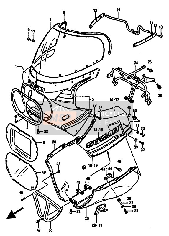 9448027A4013L, Cowling Lower L, Suzuki, 0