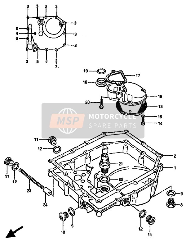 Suzuki GSX-R750(X) 1987 Colector de aceite para un 1987 Suzuki GSX-R750(X)