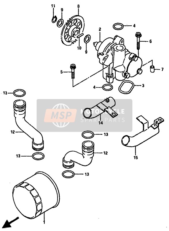 Suzuki GSX-R750(X) 1987 Oliepomp voor een 1987 Suzuki GSX-R750(X)