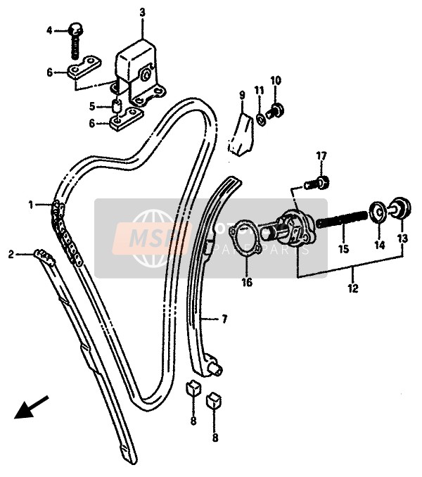 Suzuki GSX-R750(X) 1987 Catena a camme per un 1987 Suzuki GSX-R750(X)