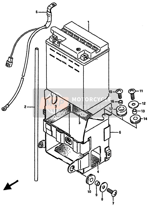 Suzuki GSX-R750(X) 1987 Batterie pour un 1987 Suzuki GSX-R750(X)