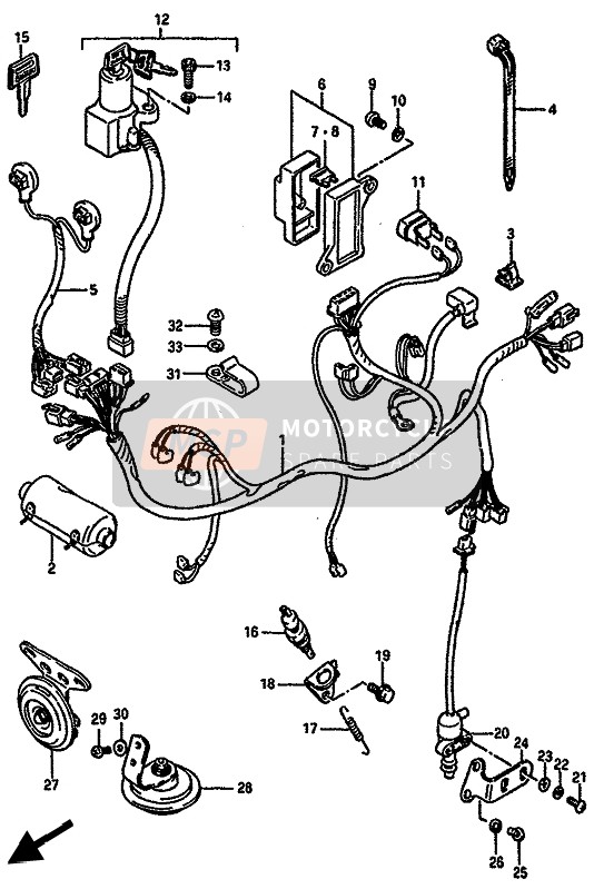 Suzuki GSX-R750(X) 1987 Wiring Harness for a 1987 Suzuki GSX-R750(X)