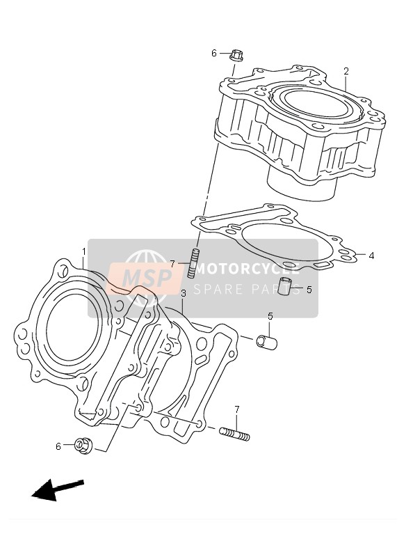 Suzuki SV650(N)(S) 2000 Cylindre pour un 2000 Suzuki SV650(N)(S)