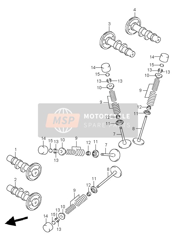 1273020F00, Cam Shaft, Intake Rear, Suzuki, 0