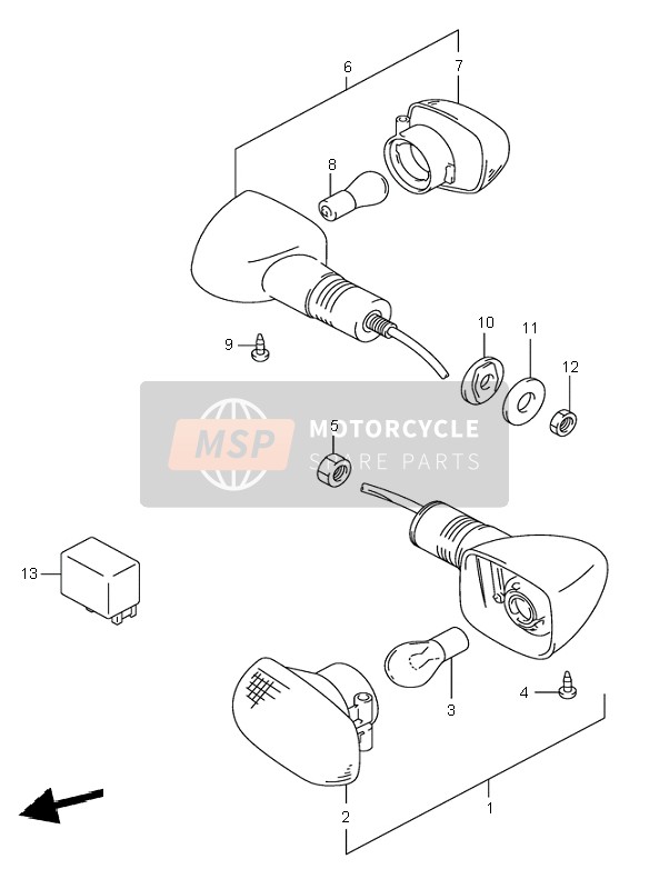 Richtingaanwijzer lamp (SV650-U)