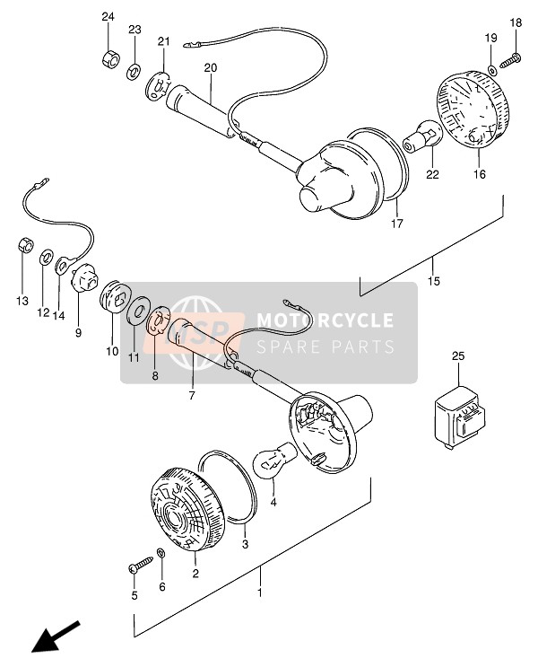 Indicatore di direzione lampada (E25-E39)