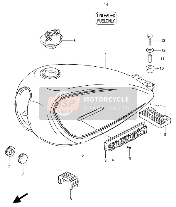 Suzuki GN250 1988 Fuel Tank for a 1988 Suzuki GN250