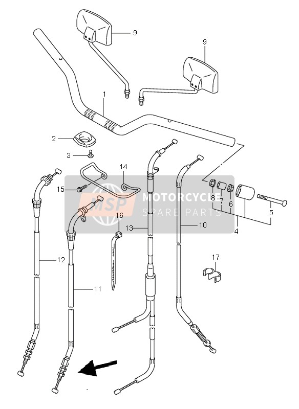 Suzuki SV650(N)(S) 2000 Handlebar (SV650) for a 2000 Suzuki SV650(N)(S)