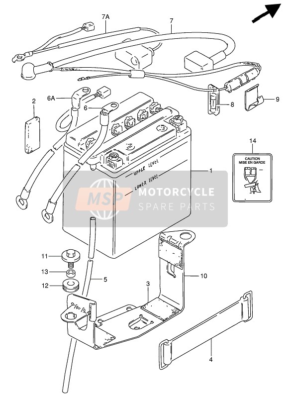 Suzuki GN250 1989 Battery for a 1989 Suzuki GN250