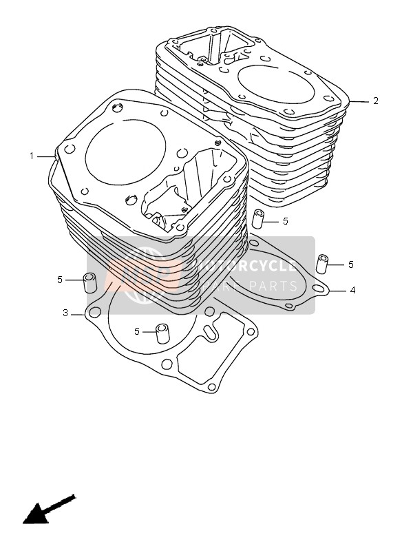 Suzuki VS1400 INTRUDER 1996 Cylinder for a 1996 Suzuki VS1400 INTRUDER