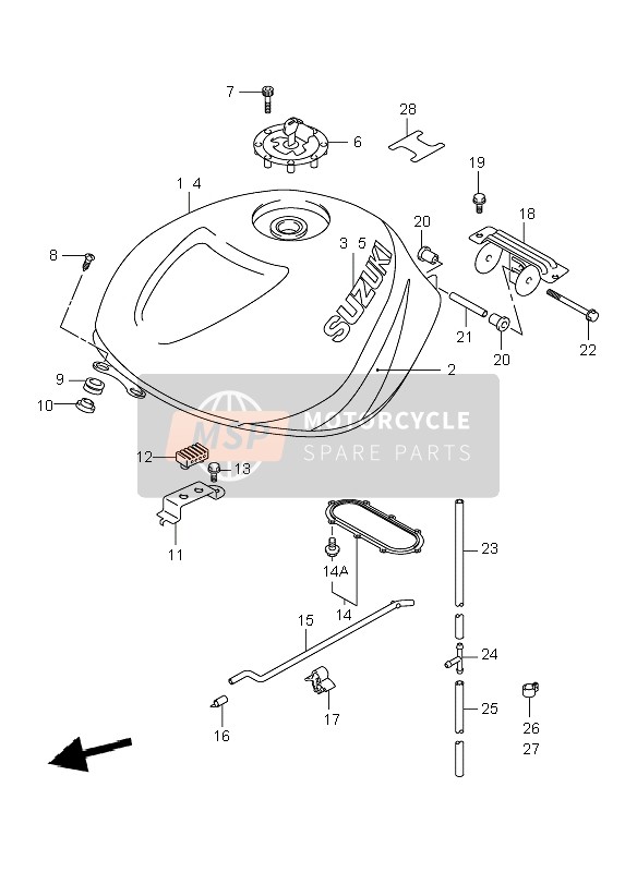 Suzuki TL1000R 2000 Fuel Tank for a 2000 Suzuki TL1000R