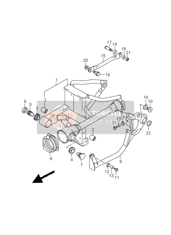 Bras oscillant arrière