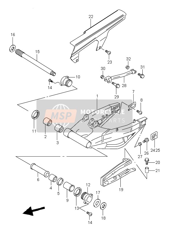 Suzuki TL1000R 2000 Rear Swing Arm for a 2000 Suzuki TL1000R