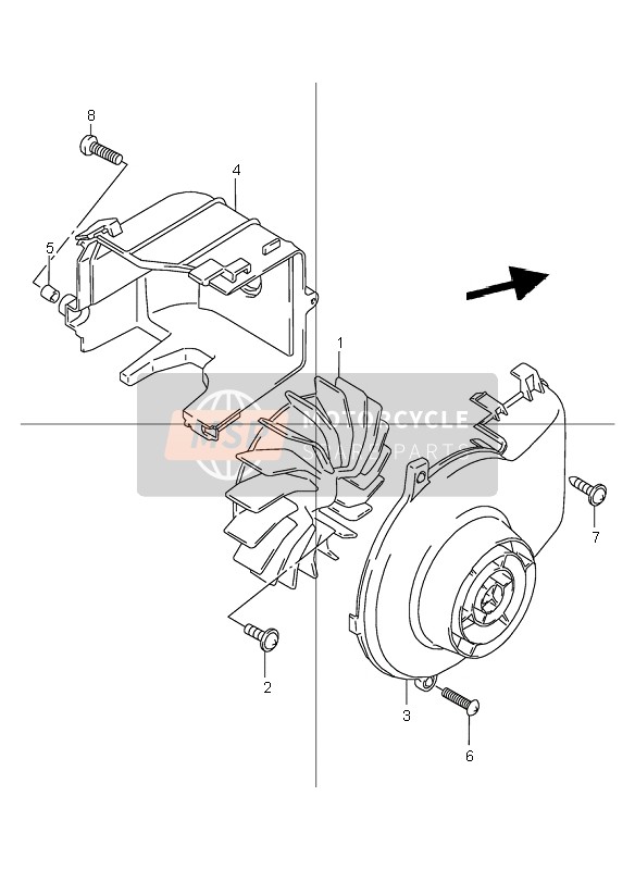 Suzuki TR50S STREET MAGIC 2000 Cooling Fan for a 2000 Suzuki TR50S STREET MAGIC