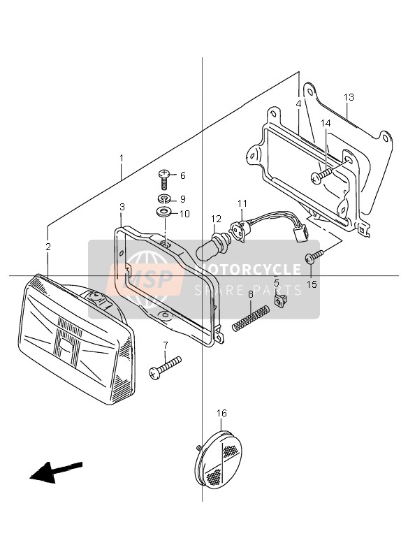 Suzuki TR50S STREET MAGIC 2000 Lampe Frontale (E2) pour un 2000 Suzuki TR50S STREET MAGIC