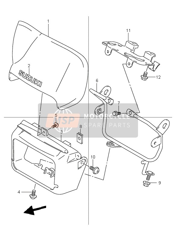 Suzuki TR50S STREET MAGIC 2000 Couvercle de la lampe frontale pour un 2000 Suzuki TR50S STREET MAGIC