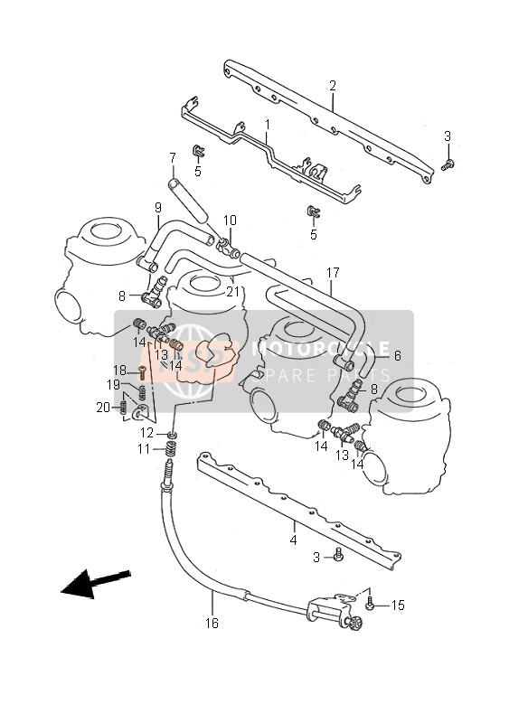 Suzuki GSX-R750W 1995 Carburateur fittingen voor een 1995 Suzuki GSX-R750W