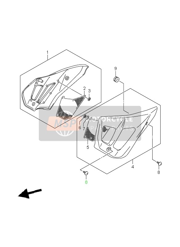 Suzuki GSF1200(N)(S)(NA)(SA) BANDIT 2006 RAHMENKOPFABDECKUNG für ein 2006 Suzuki GSF1200(N)(S)(NA)(SA) BANDIT