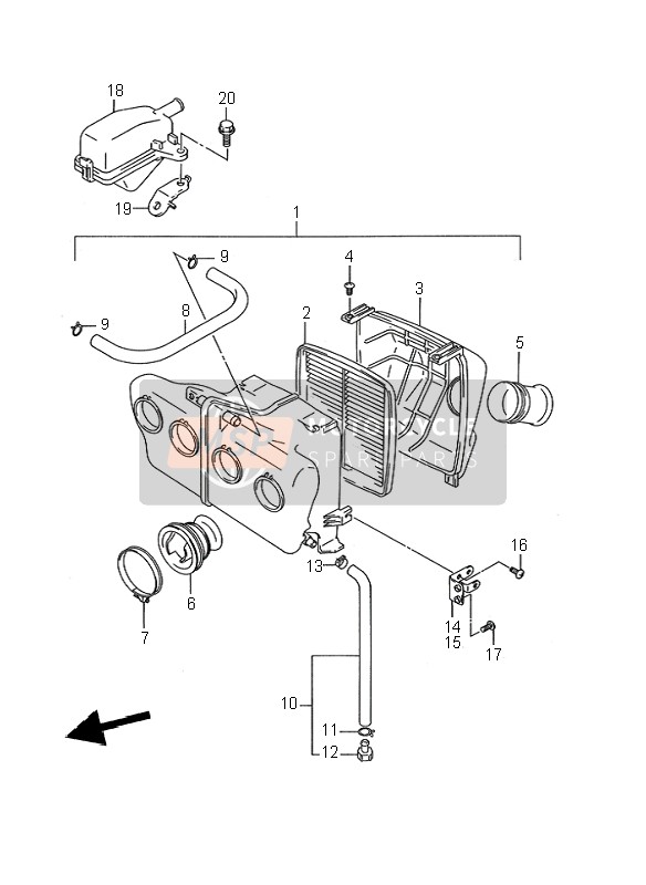 Suzuki GSX-R750W 1995 Purificateur d'air pour un 1995 Suzuki GSX-R750W