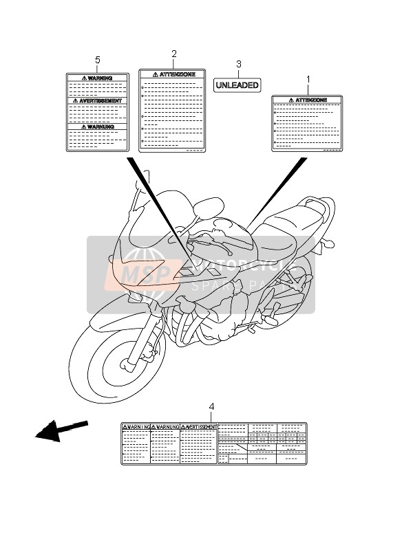 Suzuki GSF1200(N)(S)(NA)(SA) BANDIT 2006 ETIKETT für ein 2006 Suzuki GSF1200(N)(S)(NA)(SA) BANDIT