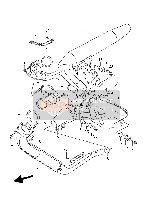 Suzuki VL1500 INTRUDER LC 2000 Silencieux pour un 2000 Suzuki VL1500 INTRUDER LC