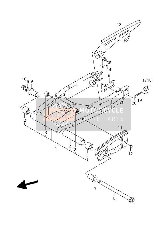 Suzuki GSF1200(N)(S)(NA)(SA) BANDIT 2006 Rear Swing Arm for a 2006 Suzuki GSF1200(N)(S)(NA)(SA) BANDIT