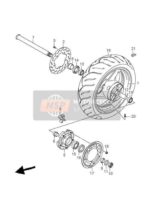 6461044G00, Naaf,A.Ket.Wiel, Suzuki, 0