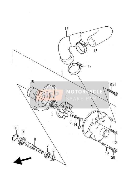 Suzuki GSX-R750W 1995 Water Pump for a 1995 Suzuki GSX-R750W