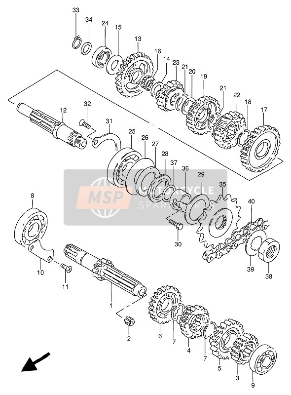 Suzuki GN250(E) 1991 Transmission for a 1991 Suzuki GN250(E)