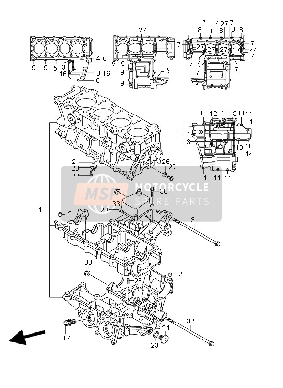 Suzuki GSR600 2006 Crankcase for a 2006 Suzuki GSR600