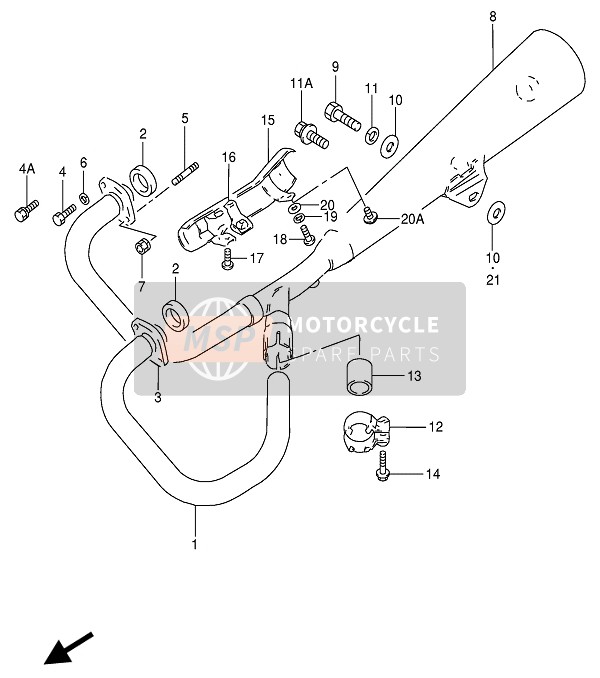 Suzuki GN250 1992 Muffler for a 1992 Suzuki GN250