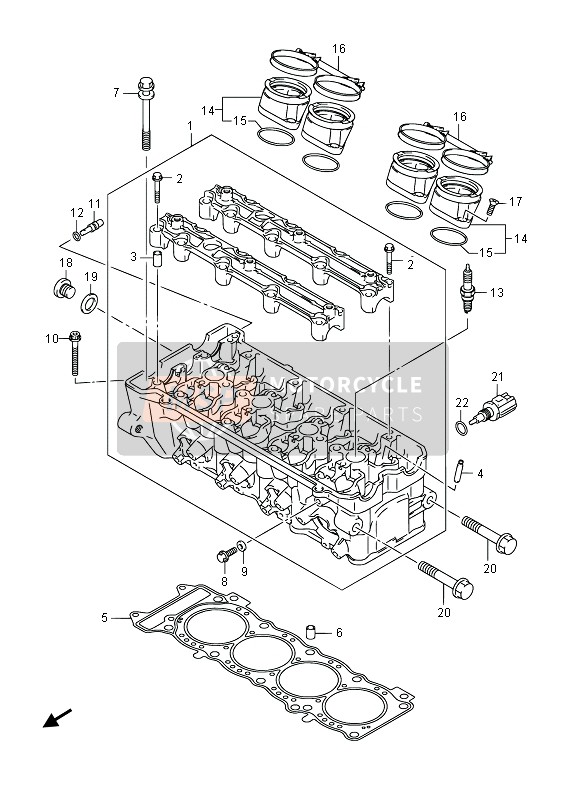 Suzuki GSR750(A) 2013 Cylinder Head for a 2013 Suzuki GSR750(A)