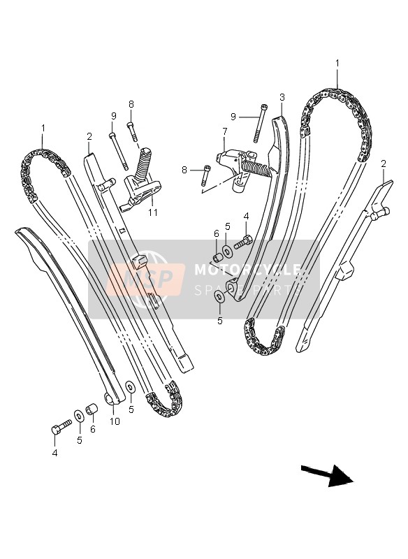 Suzuki VS800 INTRUDER 2000 Cam Chain for a 2000 Suzuki VS800 INTRUDER