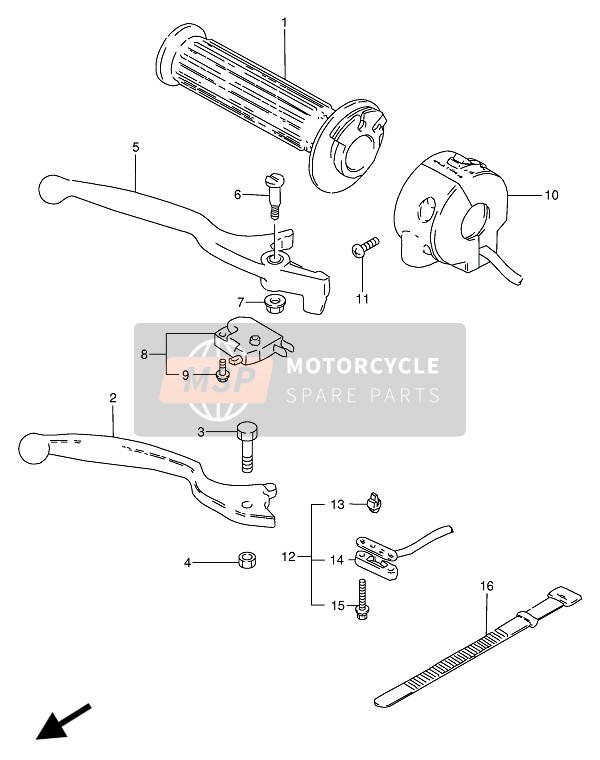 Suzuki GN250 1992 Commutateur de poignée droite pour un 1992 Suzuki GN250