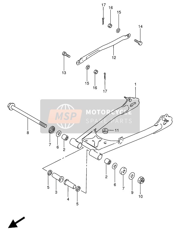 Suzuki GN250 1992 Rear Swing Arm for a 1992 Suzuki GN250