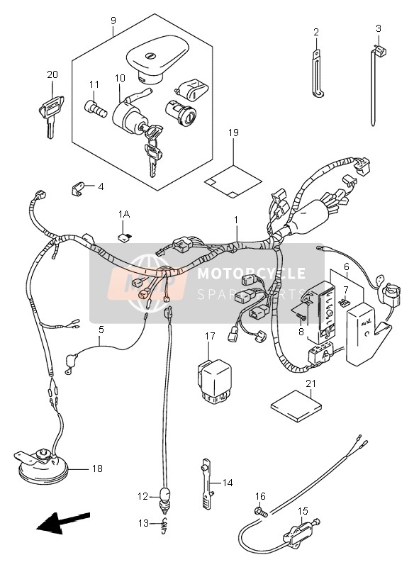 Suzuki VS800 INTRUDER 2000 Wiring Harness for a 2000 Suzuki VS800 INTRUDER