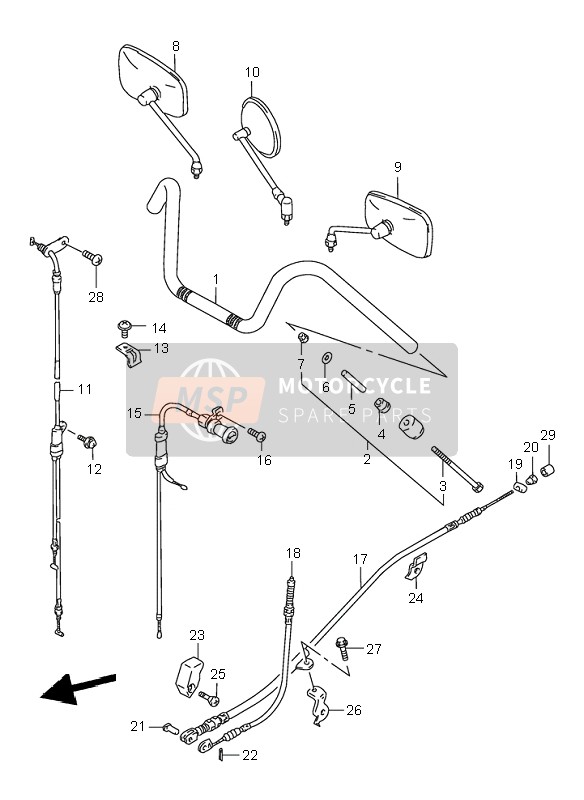 Suzuki VS800 INTRUDER 2000 Handlebar for a 2000 Suzuki VS800 INTRUDER