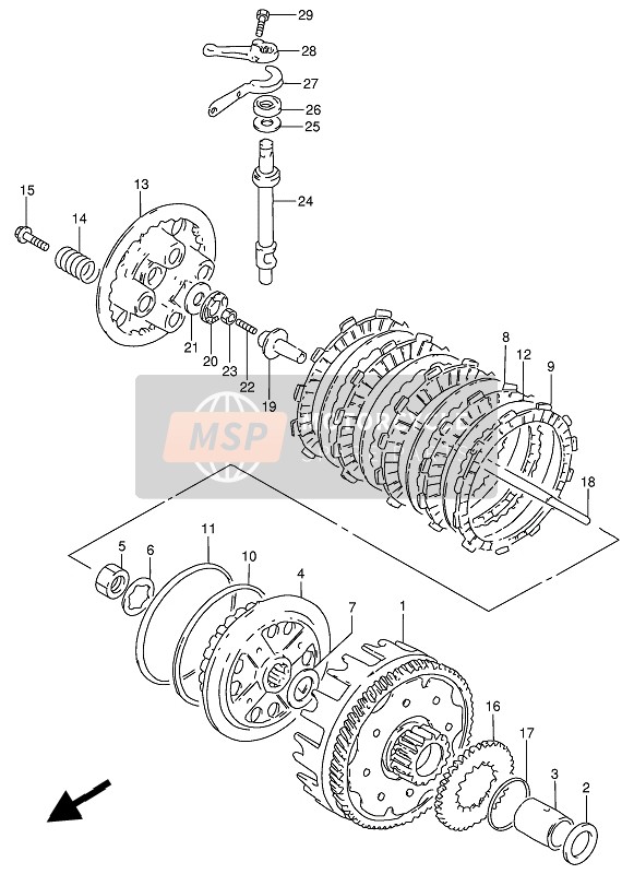 Suzuki GN250 1993 Clutch for a 1993 Suzuki GN250