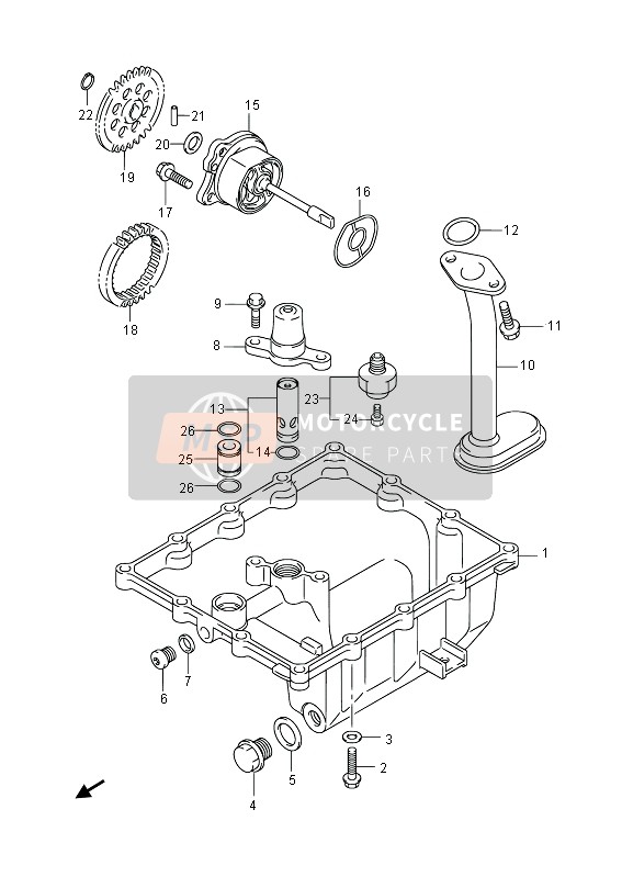 Suzuki GSR750(A) 2013 Pan & Oil Pump for a 2013 Suzuki GSR750(A)