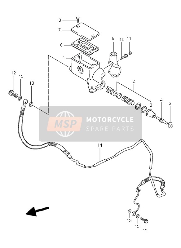 Suzuki VS800 INTRUDER 2000 Clutch Master Cylinder for a 2000 Suzuki VS800 INTRUDER