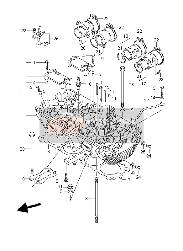 1310342F00, Pipe Assy, Intake No.3, Suzuki, 2