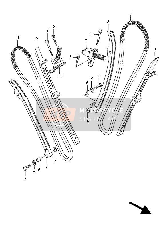 Suzuki VS1400 INTRUDER 2000 Cam Chain for a 2000 Suzuki VS1400 INTRUDER