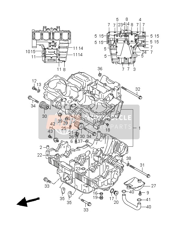 Suzuki GSX1400 2006 Crankcase for a 2006 Suzuki GSX1400