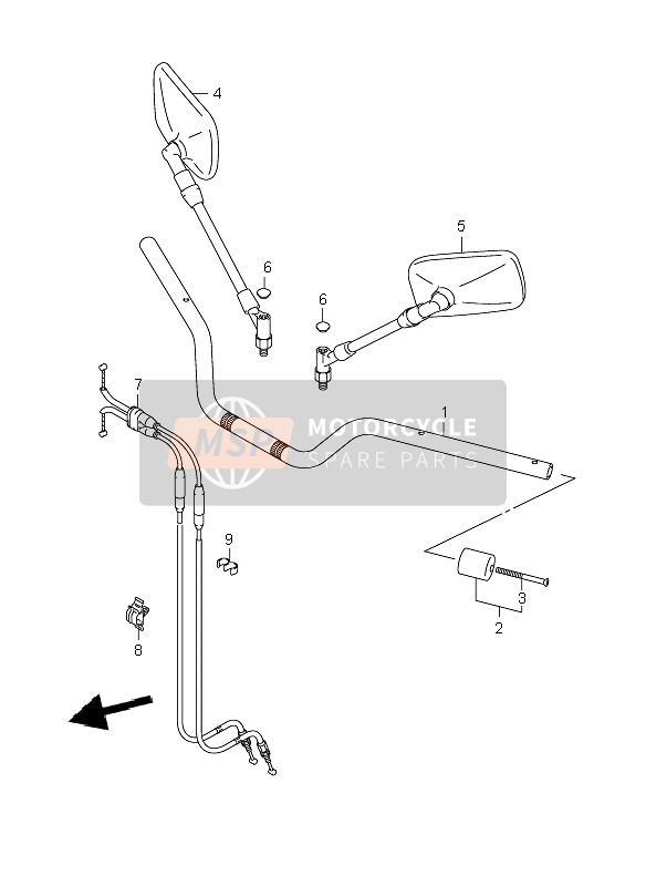 Suzuki GSX1400 2006 Handlebar for a 2006 Suzuki GSX1400