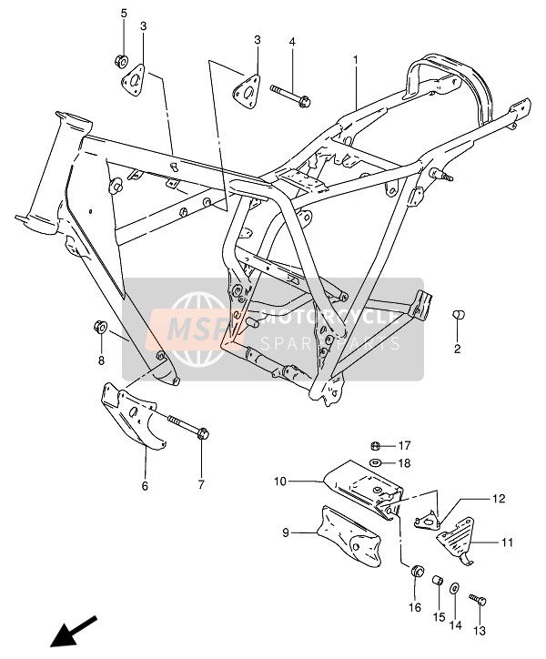 Suzuki GN250 1994 Frame voor een 1994 Suzuki GN250