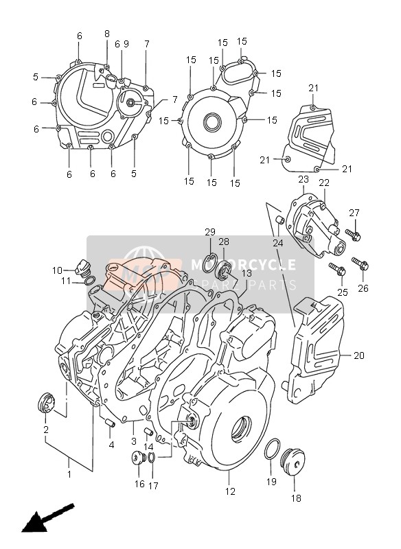 Suzuki XF650 FREEWIND 2000 Tapa del cárter para un 2000 Suzuki XF650 FREEWIND